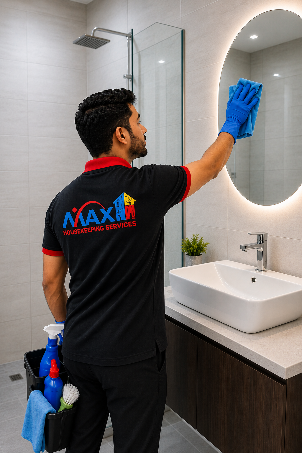 Bathroom Tiles cleaning Medium size (Floor marble , walls tiles )